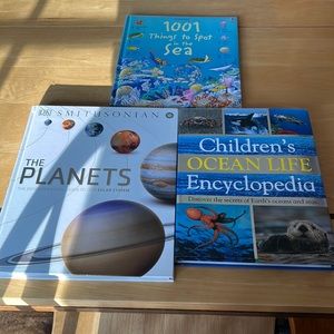 Three children’s books on The Solar System and The Ocean